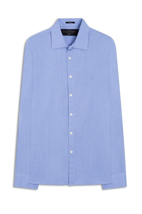 CAMISA ELLUS LINEN LIKE CLASSIC ITALIAN ML AZUL