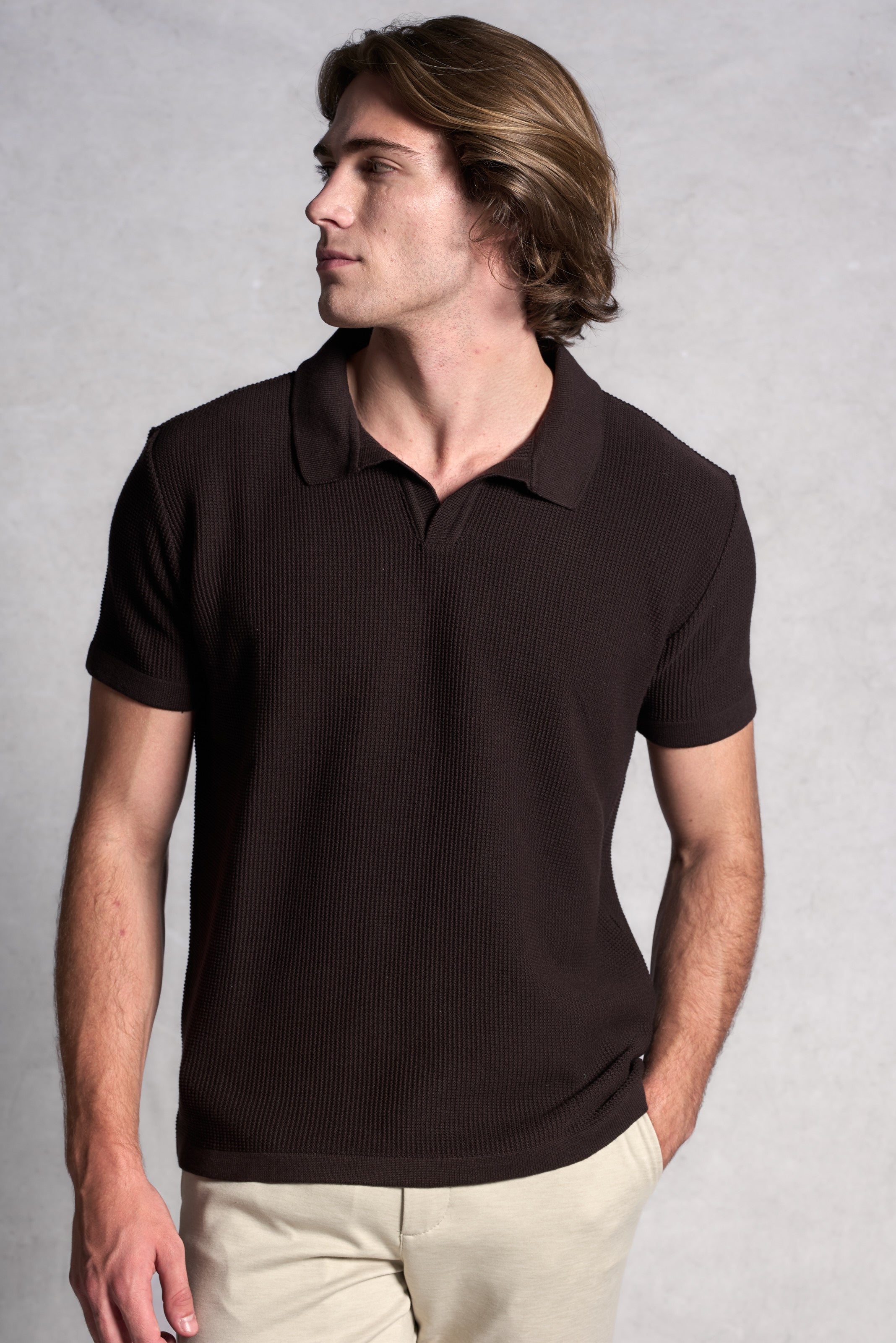 POLO TRICOT MASCULINA ANKOR TEXTURIZADA