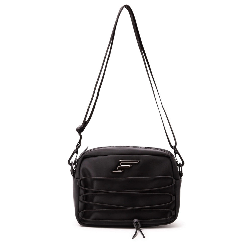 POCHETE ELLUS BELT BAG NYLON RUBBER DETAILS SHOUDER BAG PRETO