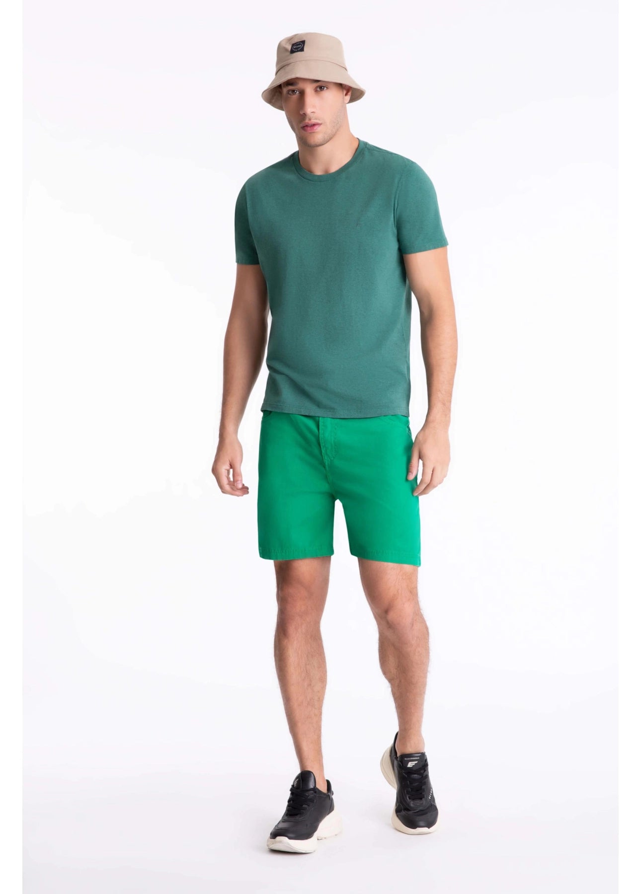 BERMUDA ELLUS COLOR TWILL LOOSE VERDE BANDEIRA