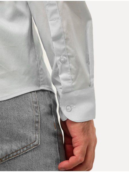 CAMISA ELLUS TRICOLINE LY SLIM ITALIAN CINZA