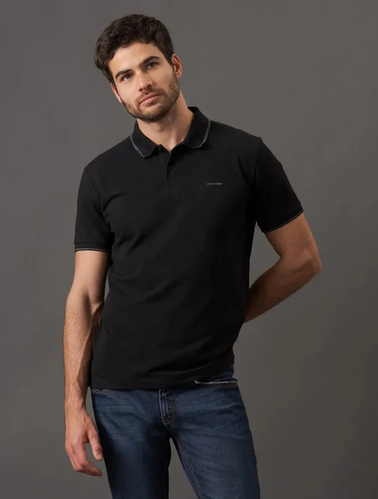 POLO CALVIN KLEIN REGULAR FIT COM FRISO