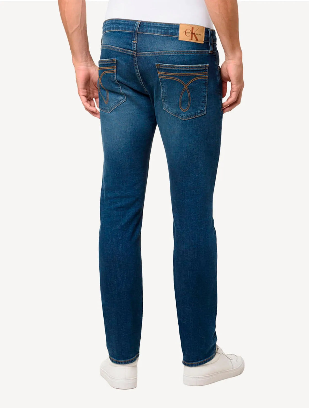 CALCA CALVIN KLEIN JEANS SKINNY FILI TRIPLO MARINHO