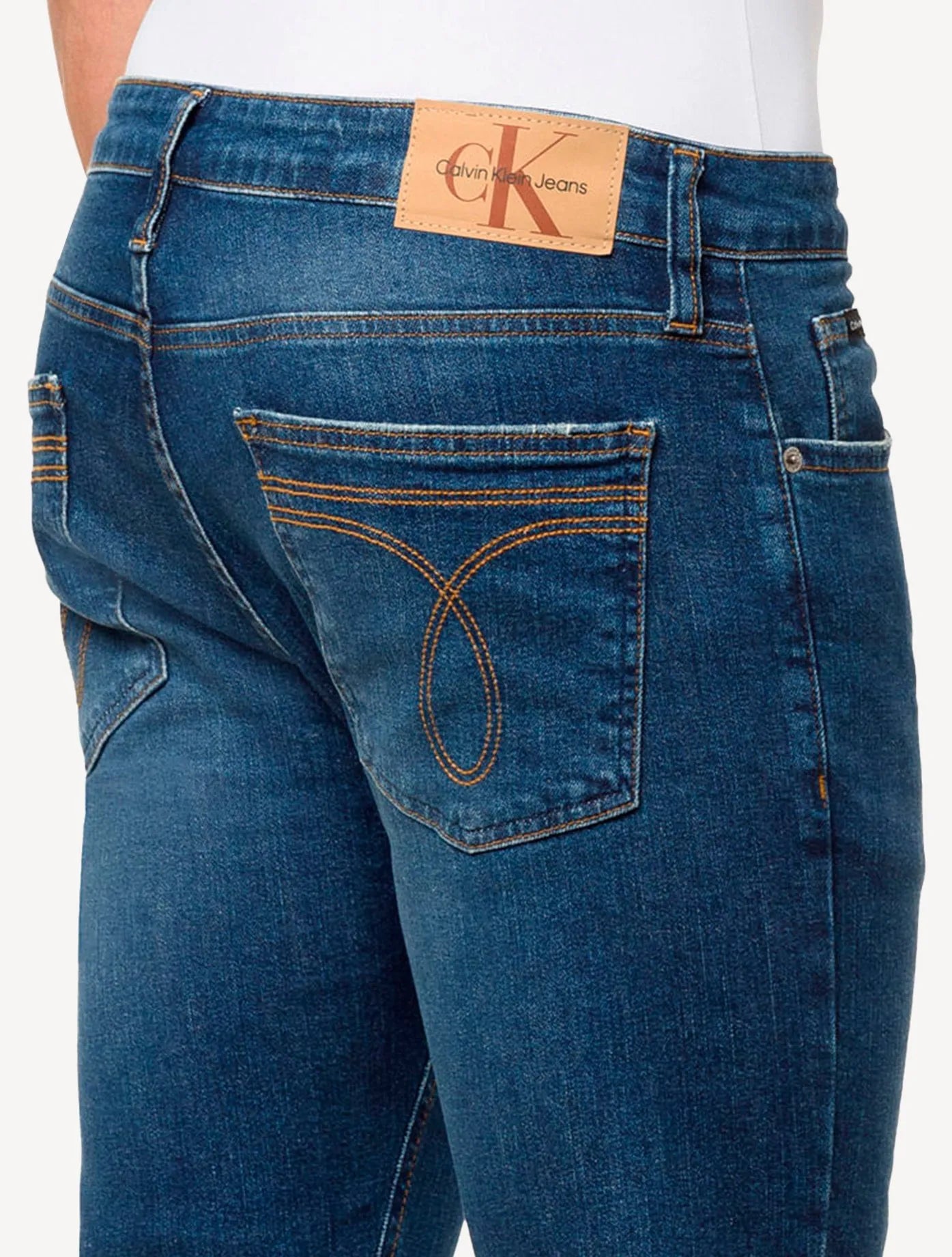 CALCA CALVIN KLEIN JEANS SKINNY FILI TRIPLO MARINHO