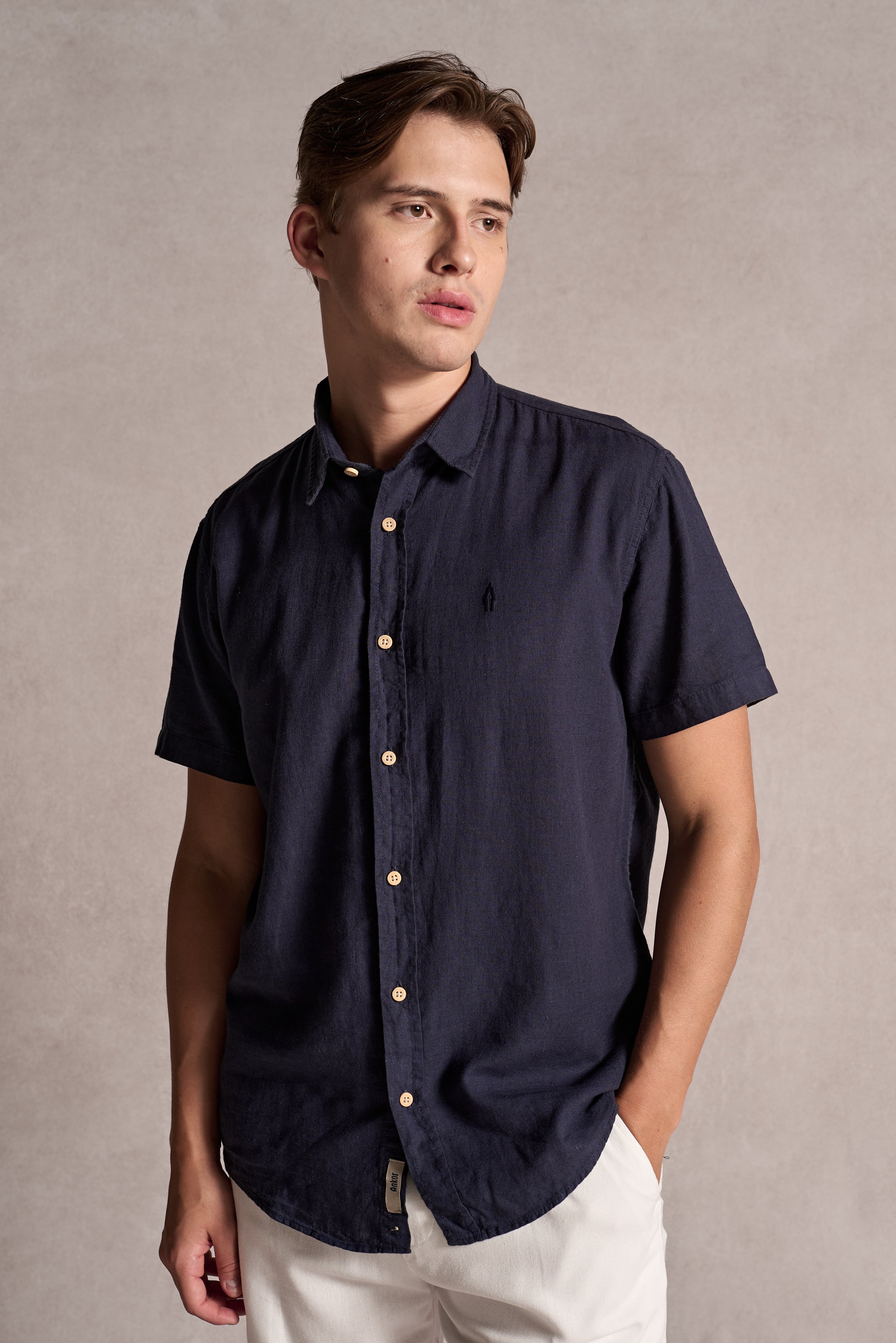 CAMISA LINHO ANKOR MANGA CURTA