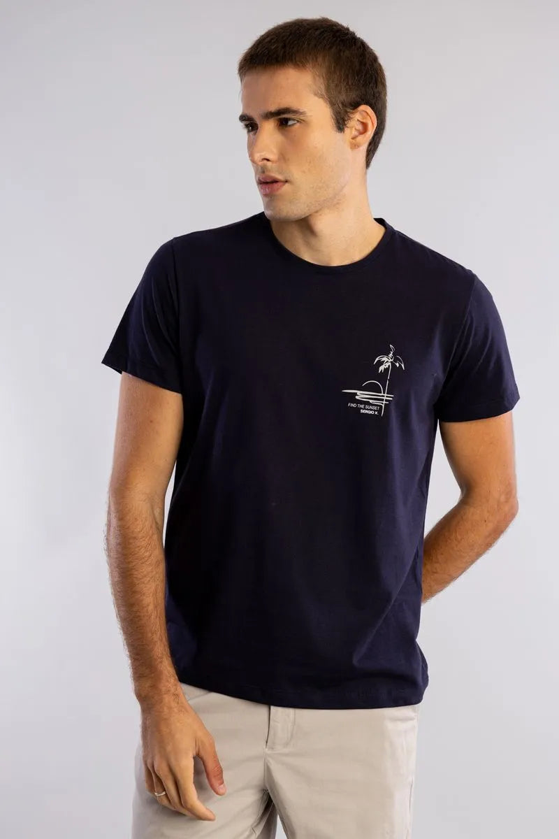 CAMISETA SERGIO K FIND THE SUNSET MARINHO