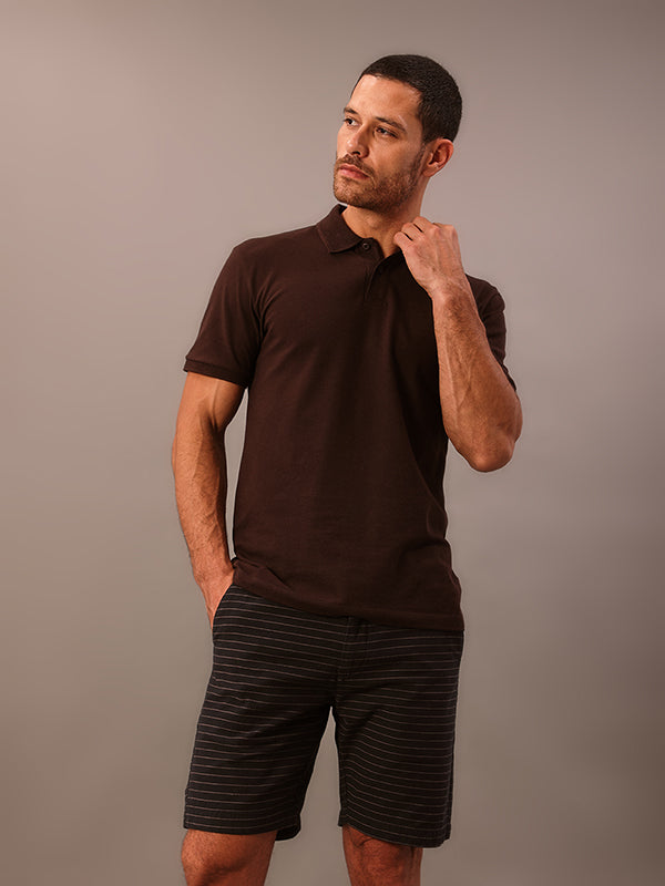 POLO CALVIN KLEIN  SLIM GOLA E PEITILHO JACQUARD