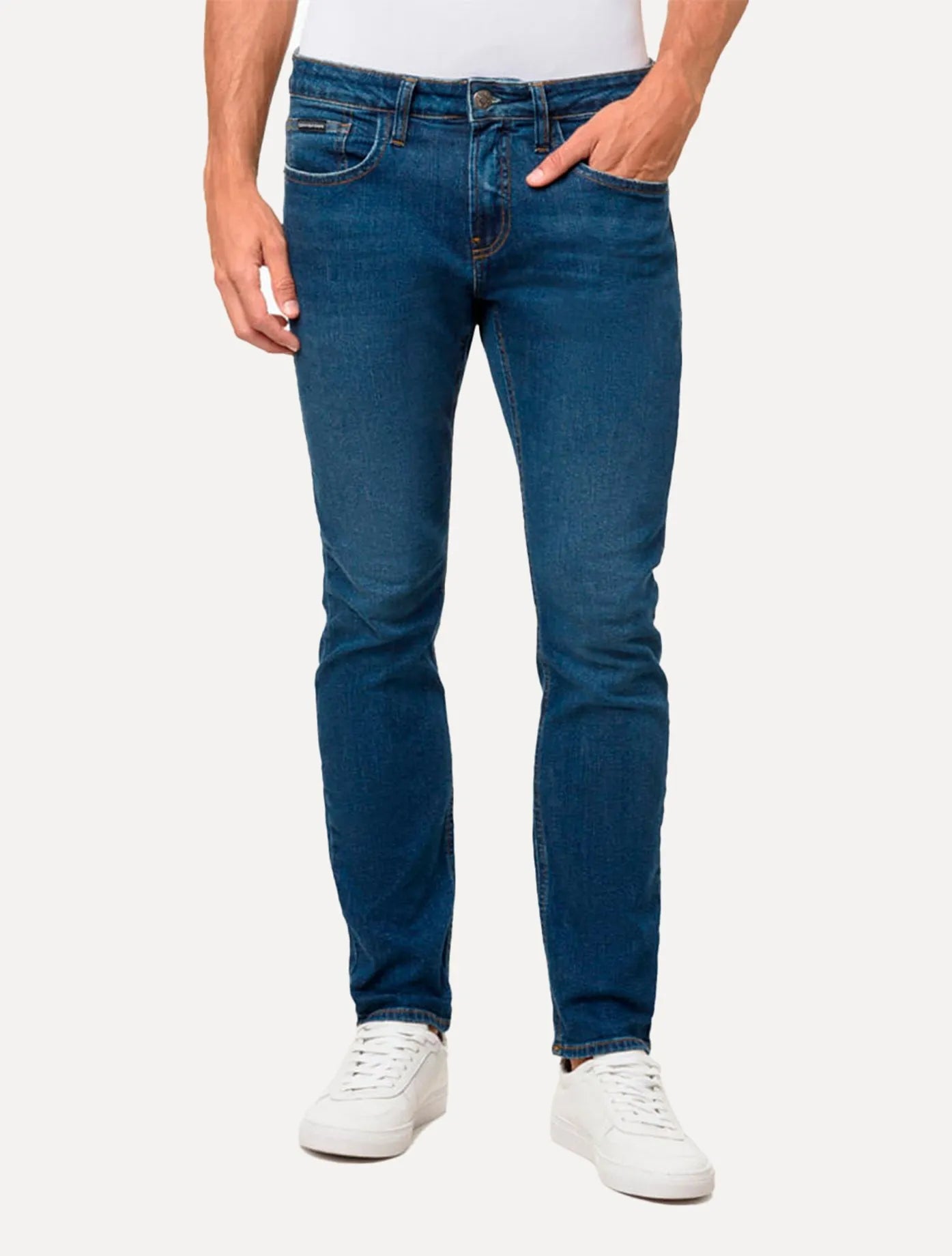 CALCA CALVIN KLEIN JEANS SKINNY FILI TRIPLO MARINHO