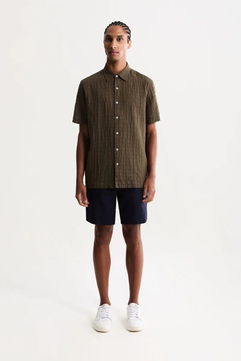 CAMISA LINHO FOXTON MASCULINA LINHO HAVANA DARK