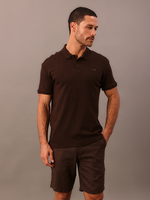 POLO CALVIN KLEIN REGULAR SUEDINE LOGO TERMOCOL