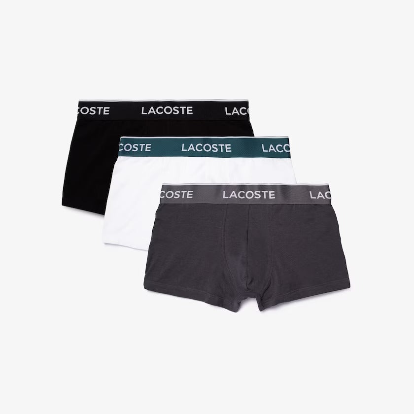 CUECA LACOSTE PACK COM 3 CUECAS TRUNKS MISTA