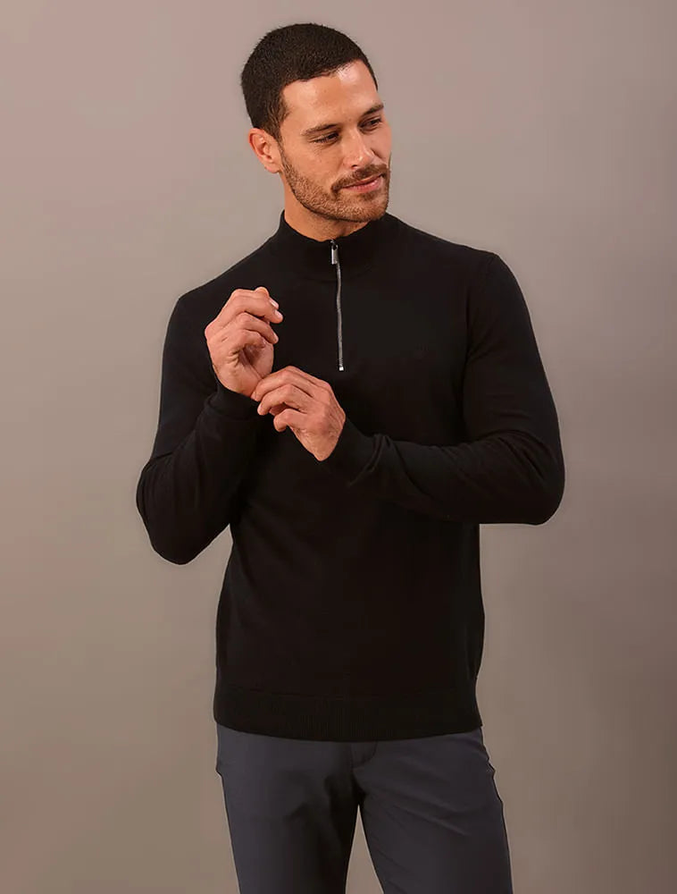 SUETER TRICOT CALVIN KLEIN MEIO ZIPER
