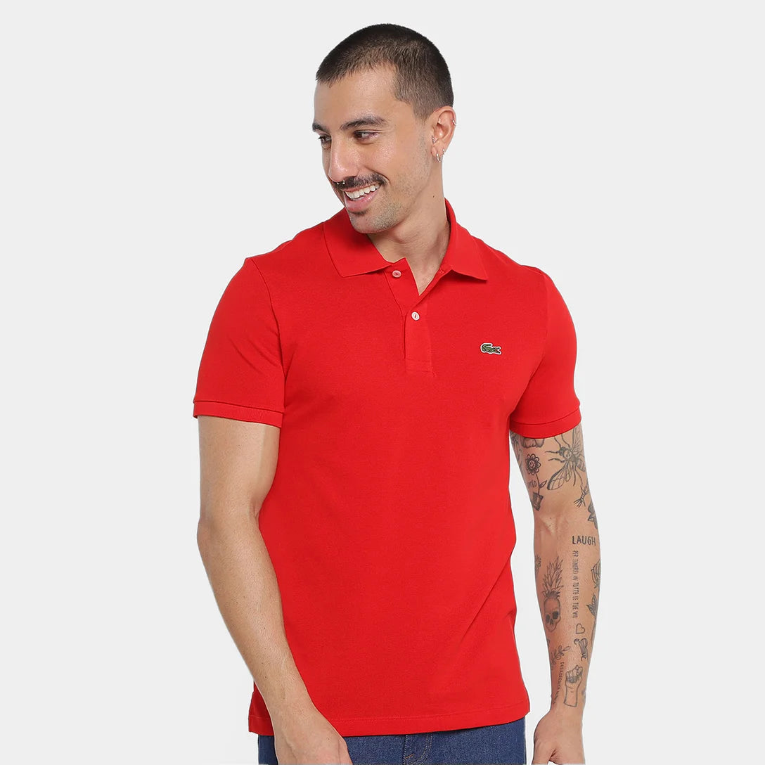 POLO LACOSTE SLIM FIT EM PETIT PIQUET