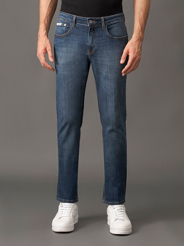 CALCA CALVIN KLEIN JEANS MASCULINA SLIM 5 POCKETS MARINHO