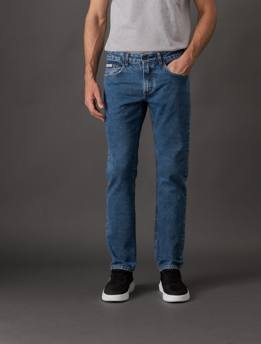 CALCA JEANS CALVIN KLEIN MASCULINA SKINNY 5 POCKETS AZUL