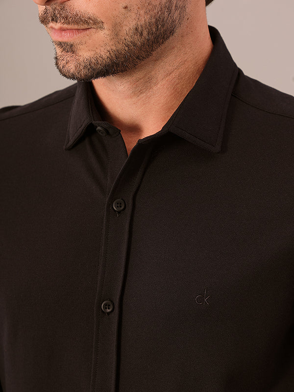 CAMISA CALVIN KLEIN SLIM MALHA PIQUET ML