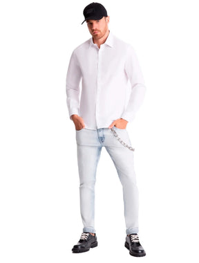 CAMISA ELLUS TRICOLINE LY SLIM ITALIAN BRANCO
