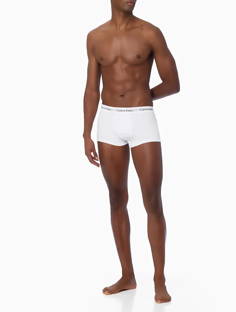 KIT 3 CUECAS CALVIN KLEIN LOW RISE TRUNK BRANCO
