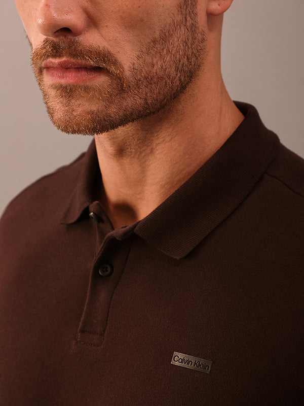 POLO CALVIN KLEIN REGULAR SUEDINE LOGO TERMOCOL