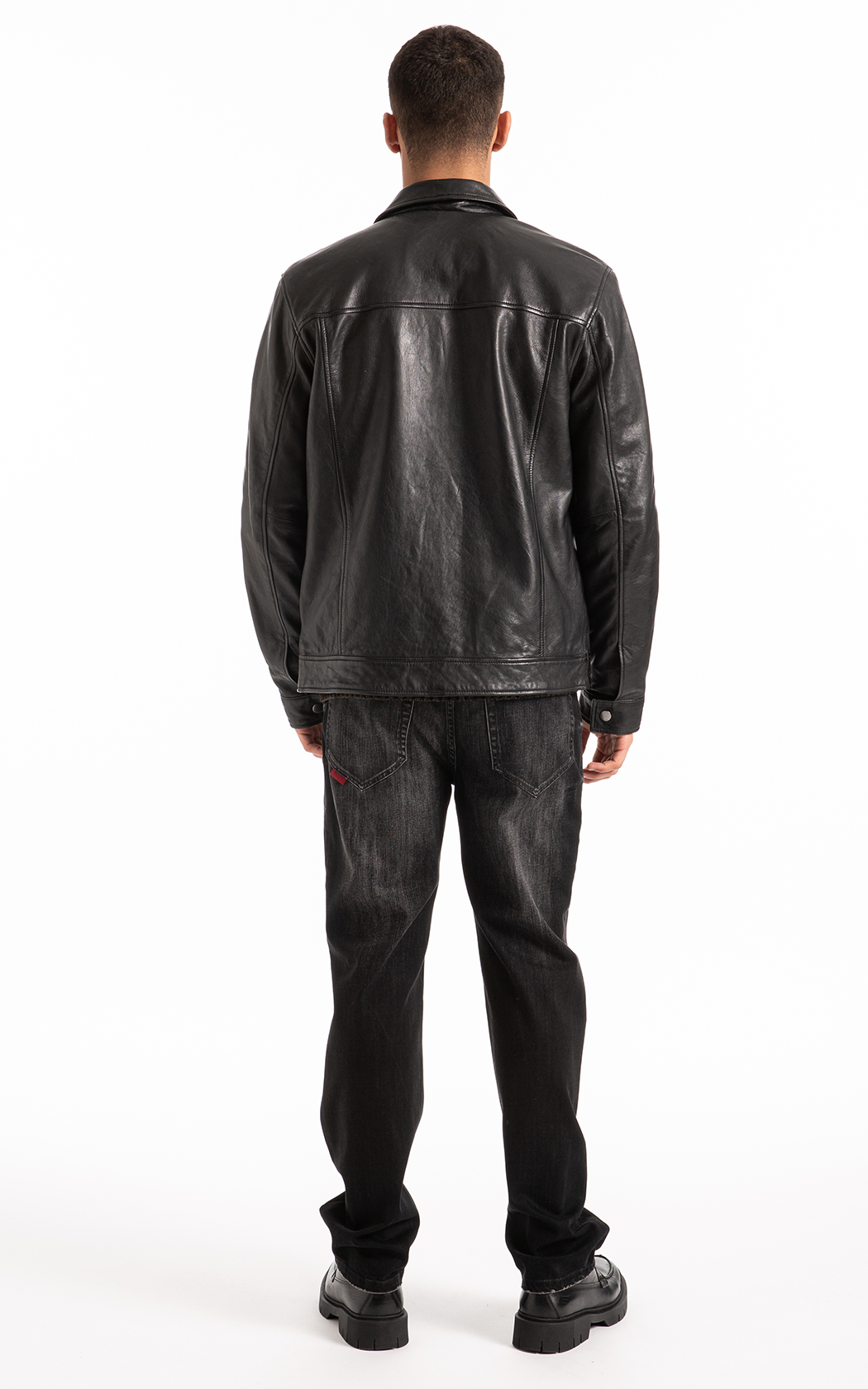 JAQUETA COURO ELLUS NATURAL LEATHER GOLF ZIPPER