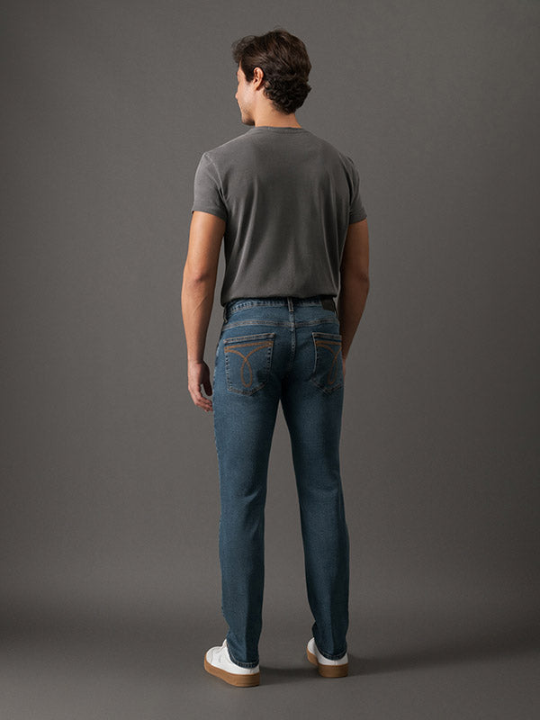 CALCA CALVIN KLEIN JEANS SKINNY 5 POCKETS MARINHO