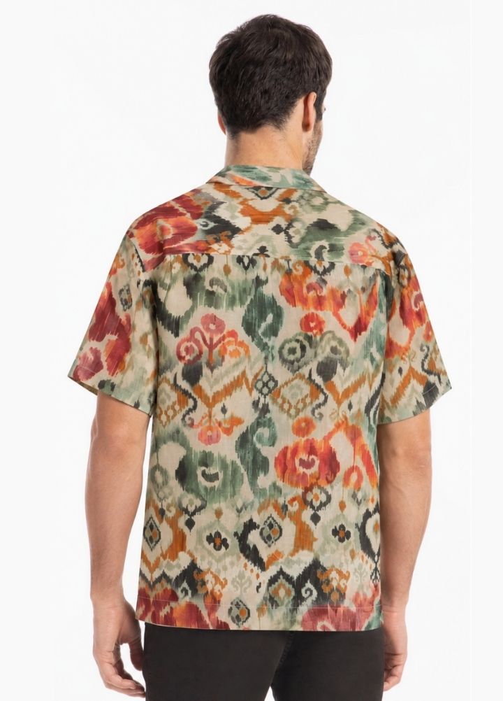 CAMISA ELLUS LINEN IKAT WATER AMERICAN