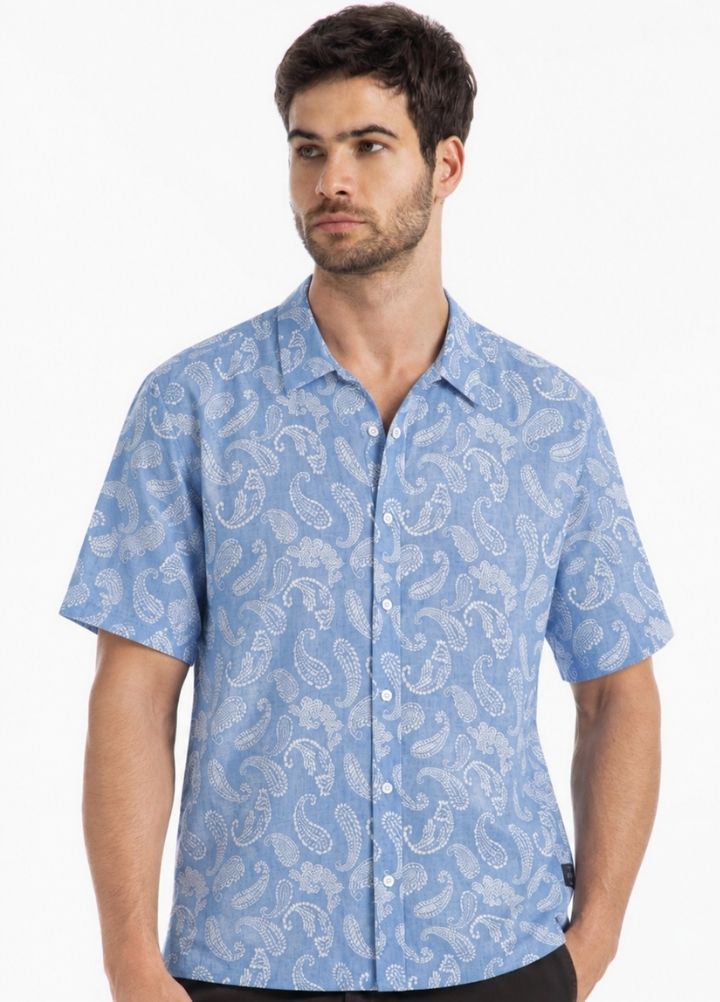 CAMISA ELLUS VISCO NYLON LOOSE PAISLEY TIE