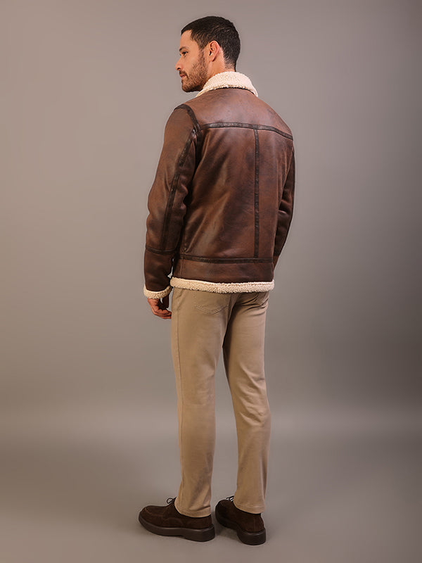 JAQUETA CALVIN KLEIN EM  FAKE SUEDE COM PELO