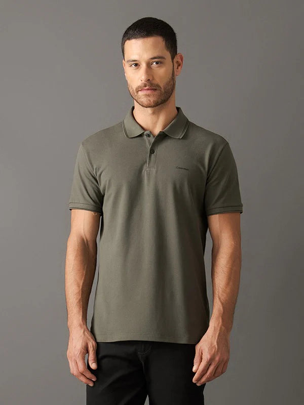 POLO CALVIN KLEIN REGULAR FIT COM FRISO