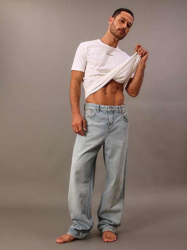 CALCA CALVIN KLEIN JEANS BAGGY 5 POCKETS AZUL CLARO