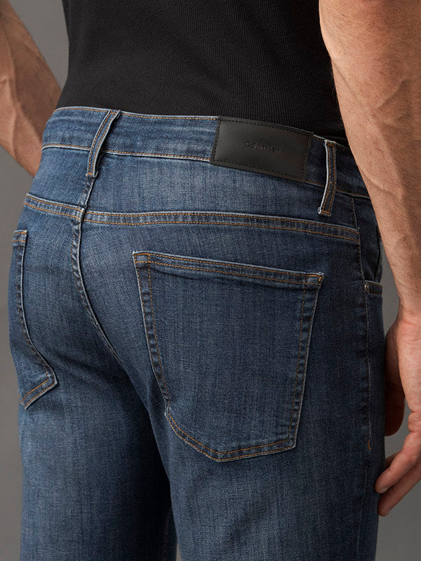 CALCA CALVIN KLEIN JEANS MASCULINA SLIM 5 POCKETS MARINHO
