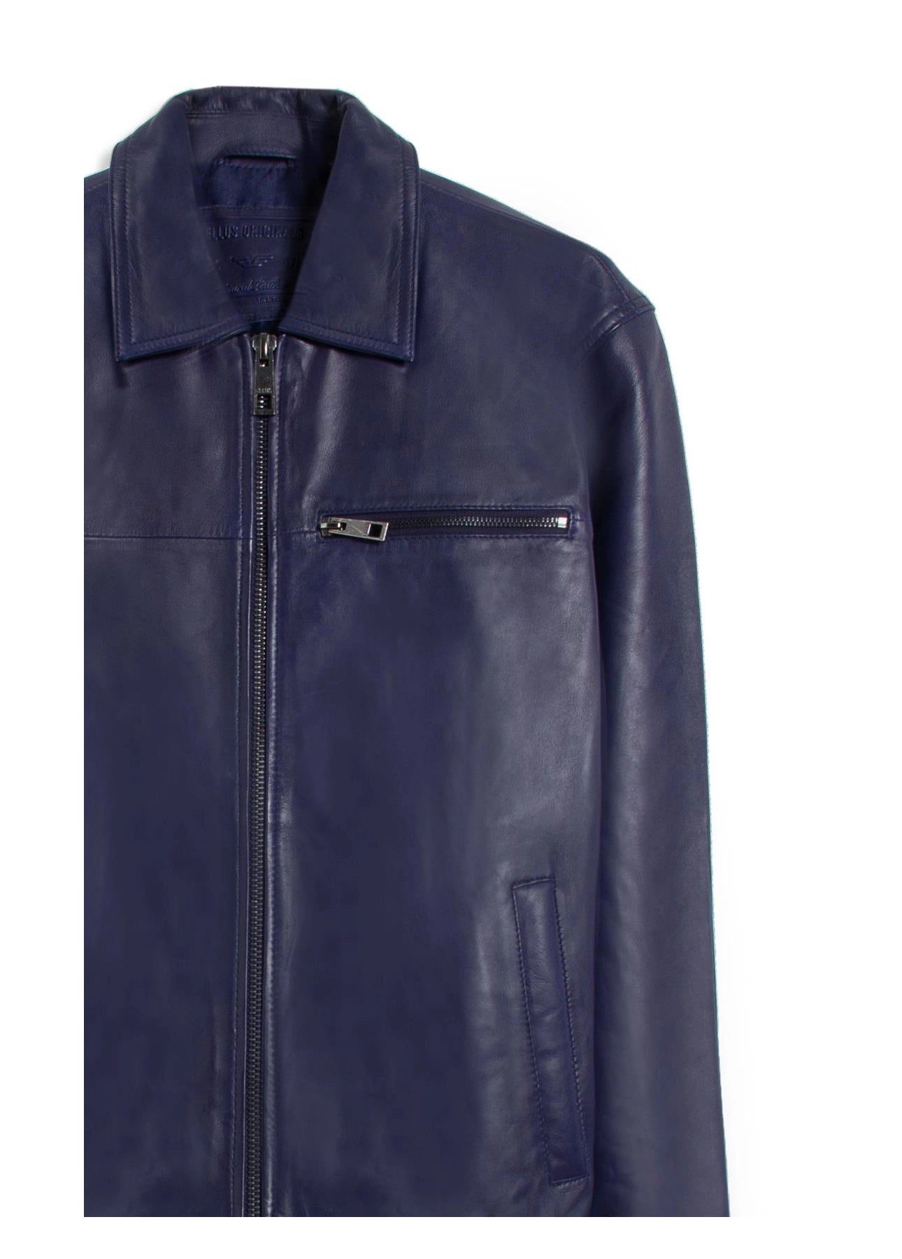 JAQUETA COURO ELLUS NATURAL LEATHER GOLF ZIPPER