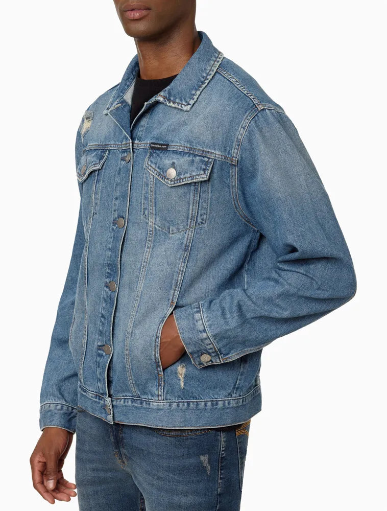 JAQUETA CALVIN KLEIN JEANS TRUCKER PUIDOS AZUL MEDIO