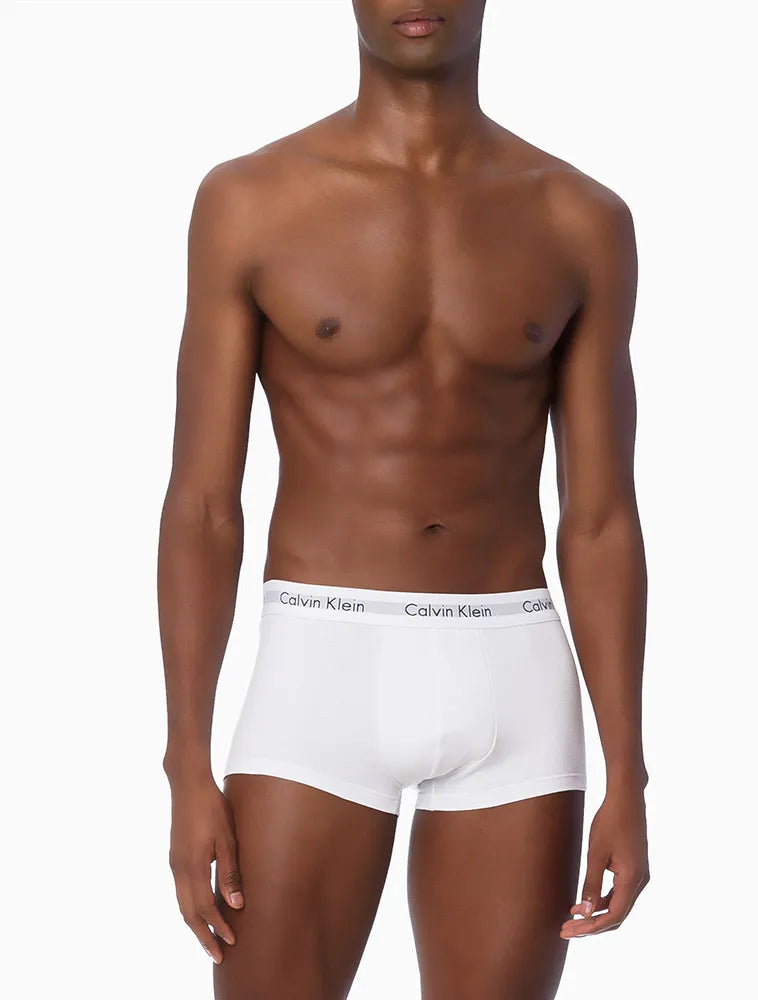 KIT 3 CUECAS CALVIN KLEIN LOW RISE TRUNK BRANCO