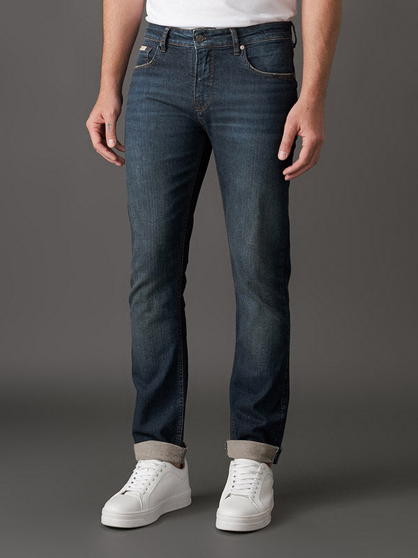 CALCA JEANS CALVIN KLEIN SLIM 5 POCKETS MARINHO