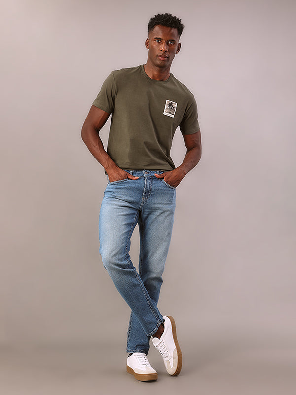 CALCA CALVIN KLEIN JEANS SLIM 5 POCKETS AZUL CLARO