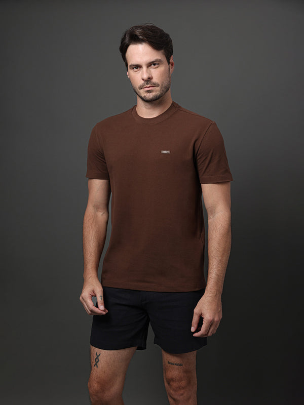 CAMISETA CALVIN KLEINK MASCULINA PIQUET PATCH BORRACHA