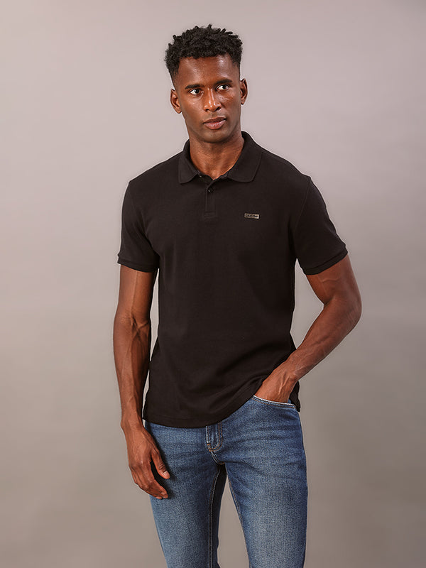 POLO CALVIN KLEIN REGULAR SUEDINE LOGO TERMOCOL
