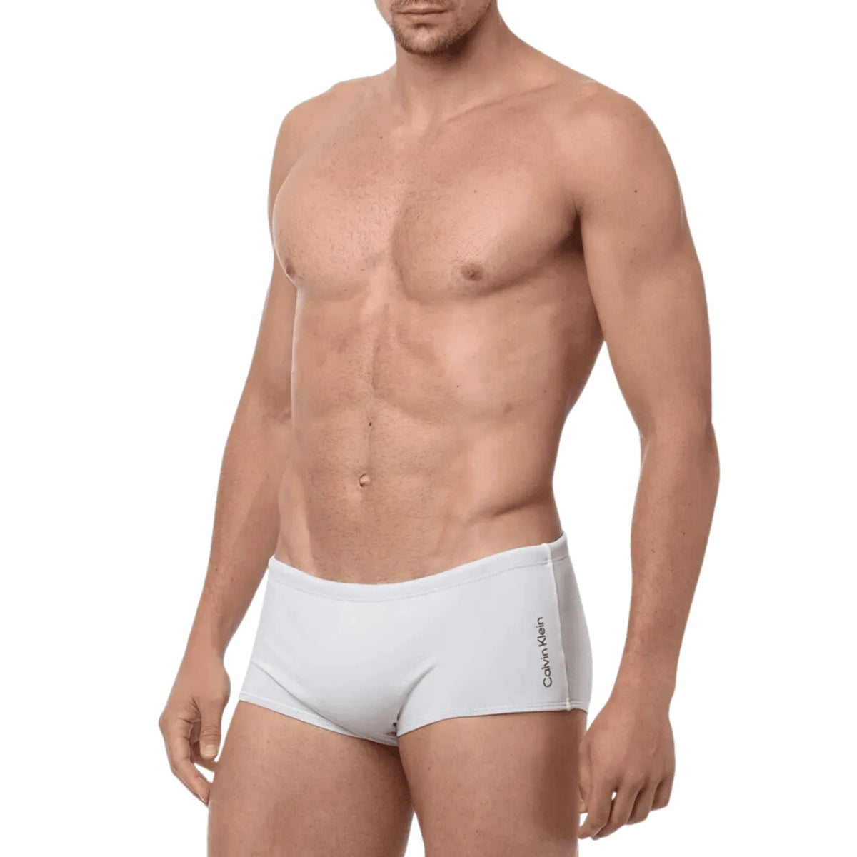 SUNGA CALVIN KLEIN TRUNK LISA COM LOGO LATERAL BRANCO