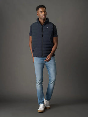 COLETE MASCULINO CALVIN KLEIN LOGO NO PEITO MARINHO