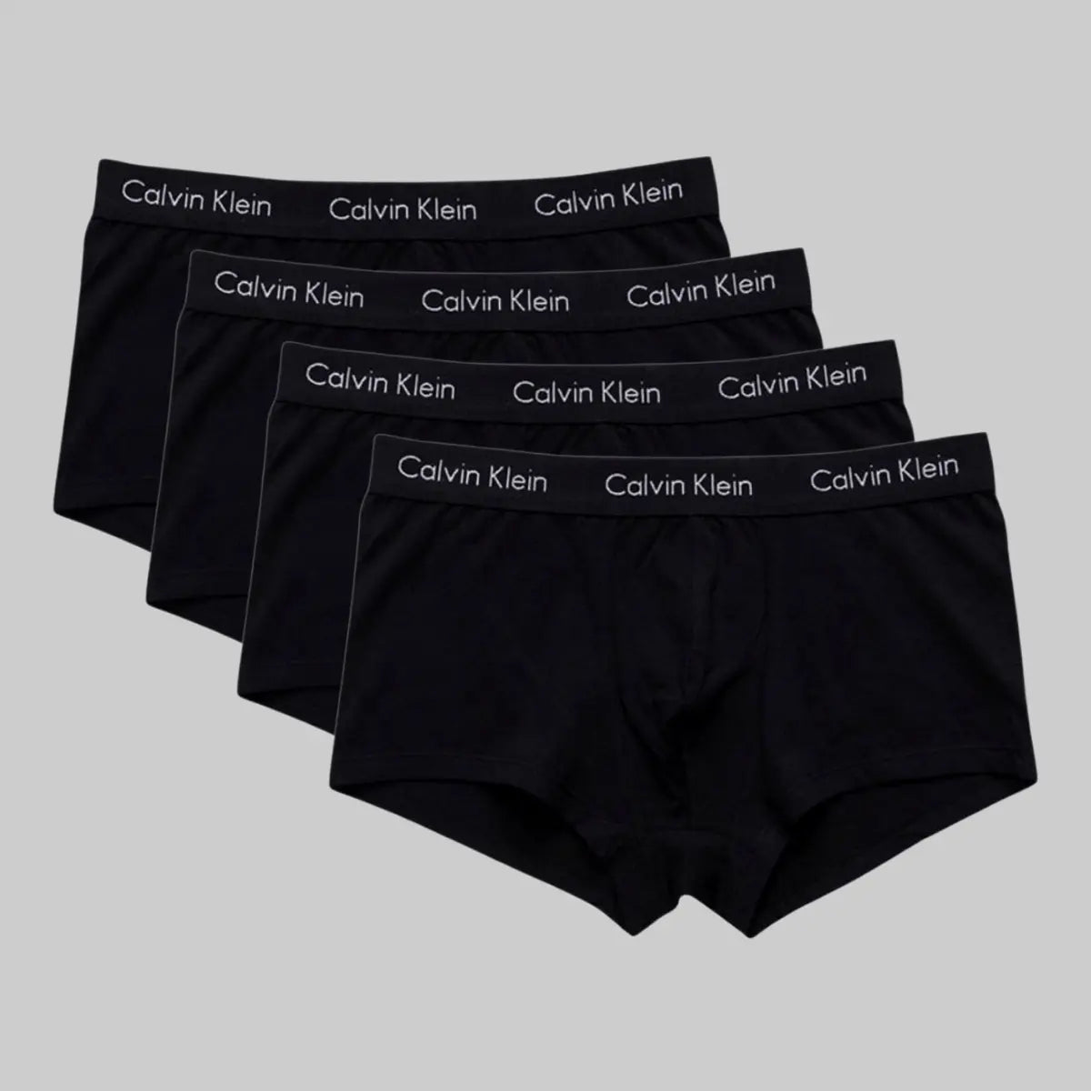 KIT 4 CUECAS CALVIN KLEIN LOW RISE TRUNK PRETO