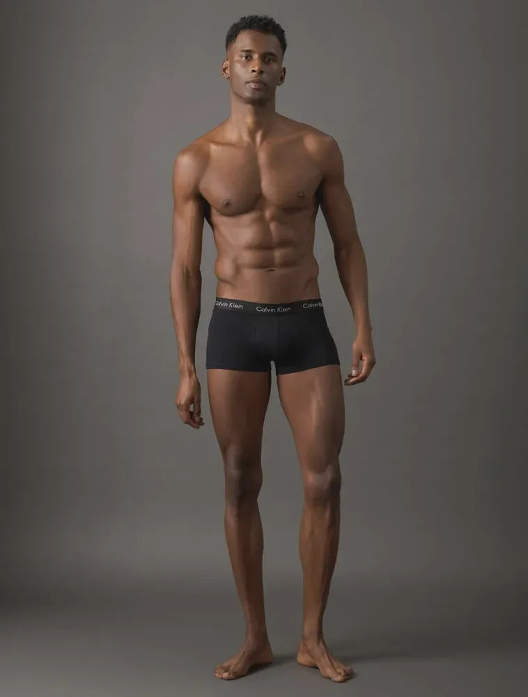 KIT 4 CUECAS CALVIN KLEIN LOW RISE TRUNK PRETO