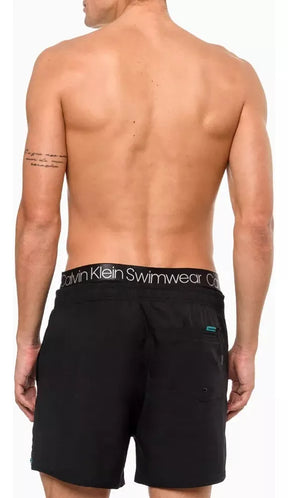 SHORTS SWIM CALVIN KLEIN COS COM ELASTICO PRETO