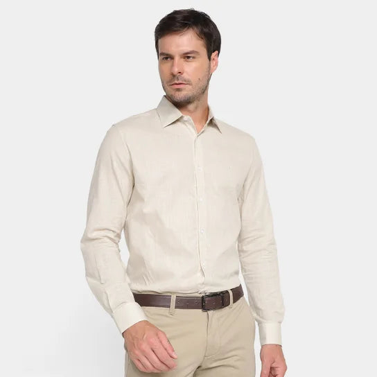 CAMISA ELLUS LINEN LIKE CLASSIC ITALIAN AREIA