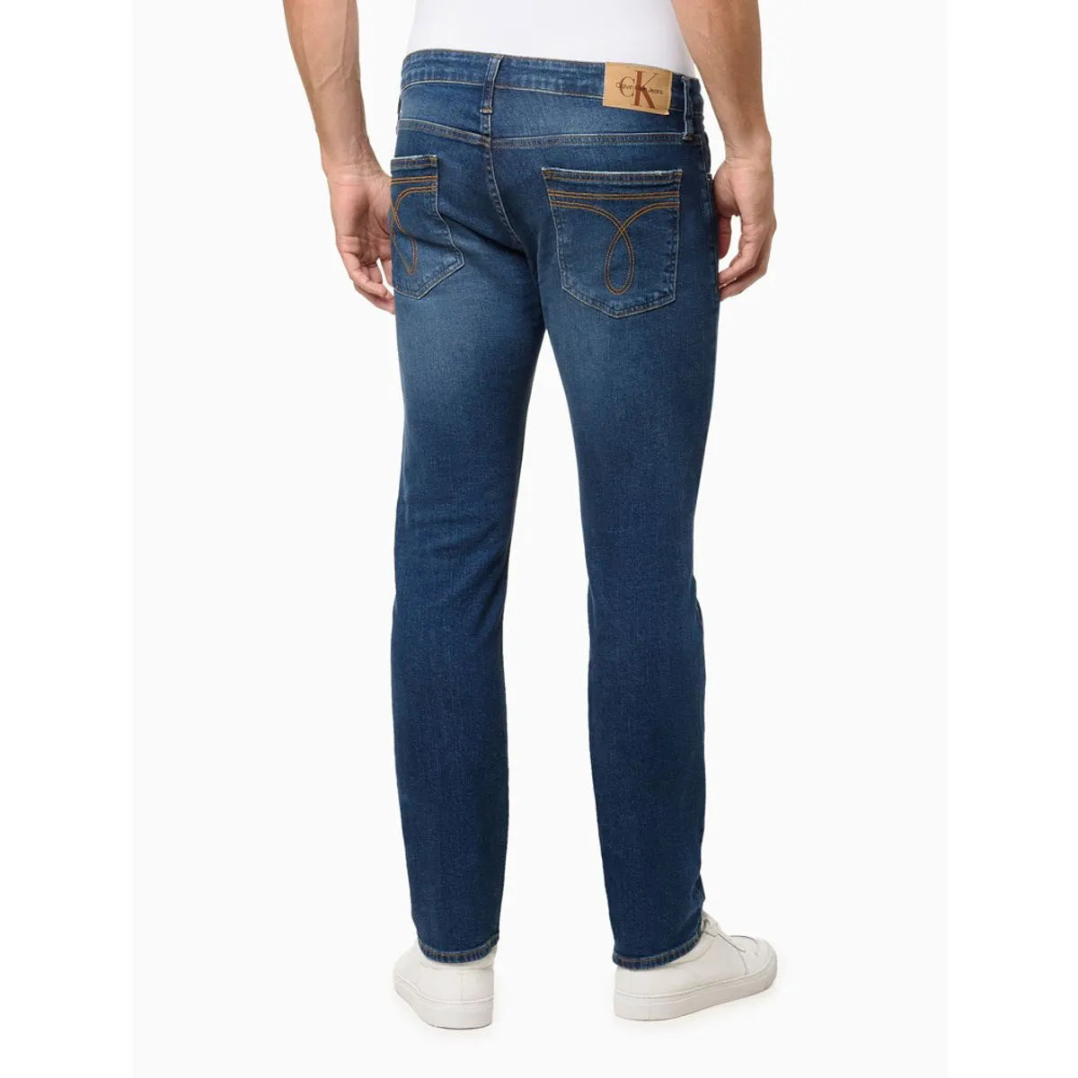 CALCA JEANS CALVIN KLEIN SKINNY FILI DUPLO MARINHO