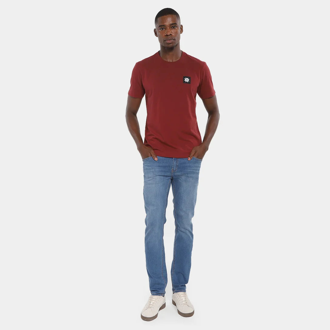CAMISETA OSKLEN MASCULINA VINTAGE SNOW ICON BORDO