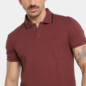 POLO CALVIN KLEIN LOGO PUNHO BORDO