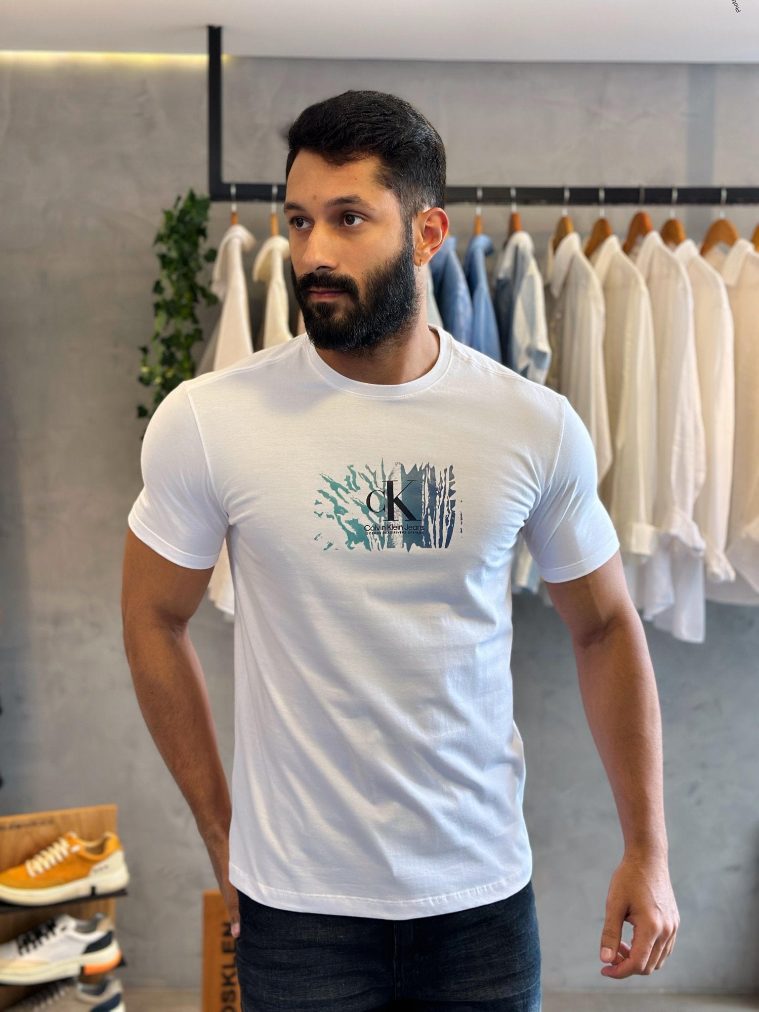 CAMISETA CALVIN KLEIN OCEANS AND SEAS BRANCO