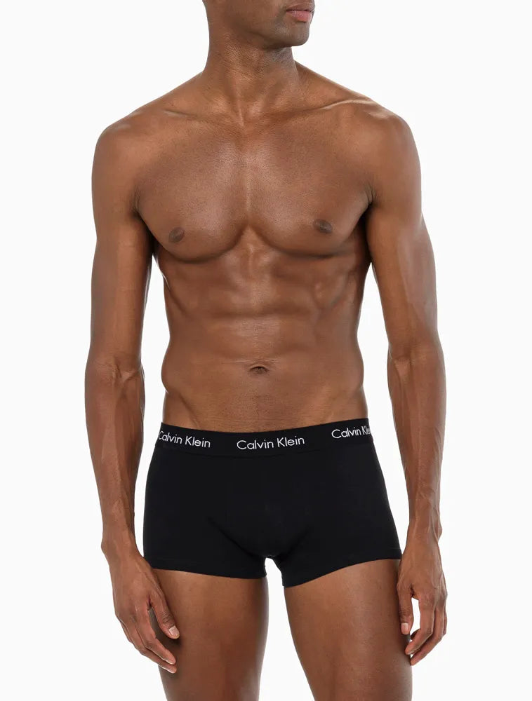 KIT 3 CUECAS CALVIN KLEIN LOW RISE TRUNK PRETO