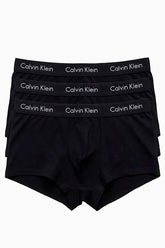 KIT 3 CUECAS CALVIN KLEIN LOW RISE TRUNK PRETO